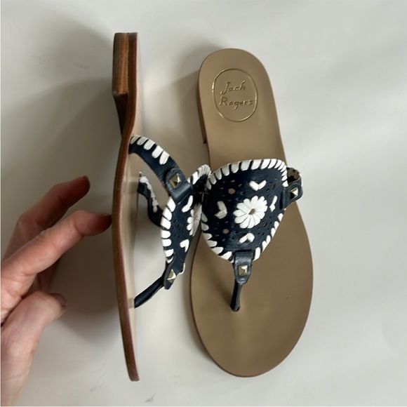 Jack Rogers Georgica Sandal in Midnight/White - Picture 2 of 9